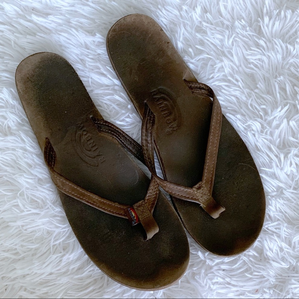 Rainbow Single Layer Classic Leather Sandals